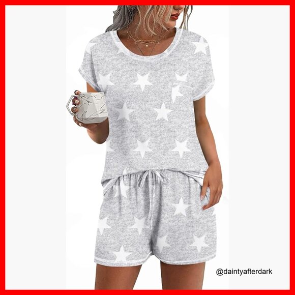 Other - Soft Polyester Spandex Pajama Set with Pockets Short Sleeve Top Shorts